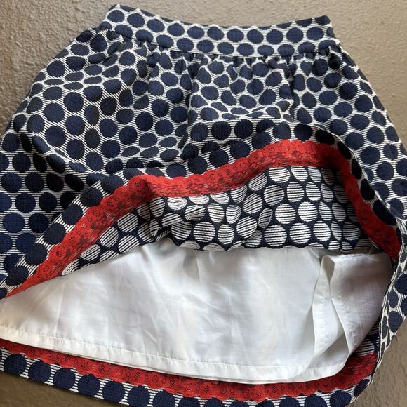 Kate Spade Bubble Skirt Sz 4 Navy Blue & White Lace Lined The Rules With Pockets - Picture 5 of 16